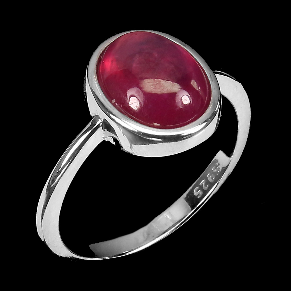 925 Sterling Silver Ring Oval Ruby 10x8mm Natural Gemstone Jewelry