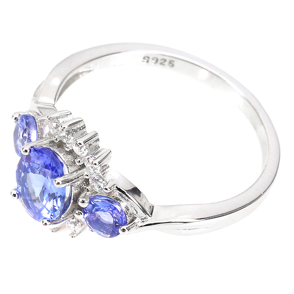 ☆TATIANA☆ Silver 925 birthstone round bezel one-touch earr sterling-silver-hstone-ring-